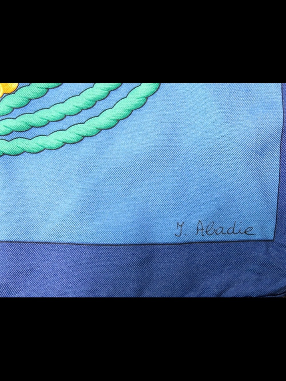 Hermes Blue White Gold Nautical Silk Scarf - Picture 9 of 12